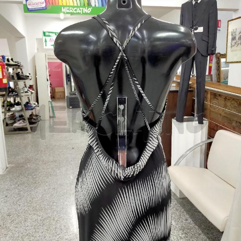 VESTITO DONNA DOLCE VITA NERO BIANCO APPLICAZIONI GIOIELLO CARTELLINO | Mercatino dell'Usato Roma rebibbia 4