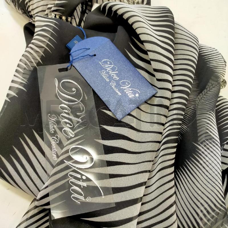 VESTITO DONNA DOLCE VITA NERO BIANCO APPLICAZIONI GIOIELLO CARTELLINO | Mercatino dell'Usato Roma rebibbia 5