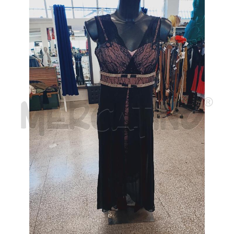 VESTITO DONNA FABIANA FERRI NERO PIZZO ROSA FASCIA STRASS | Mercatino dell'Usato Roma rebibbia 1