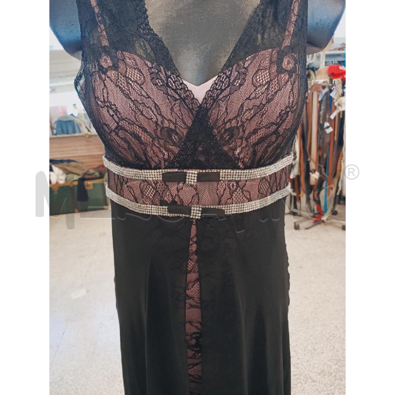 VESTITO DONNA FABIANA FERRI NERO PIZZO ROSA FASCIA STRASS | Mercatino dell'Usato Roma rebibbia 2