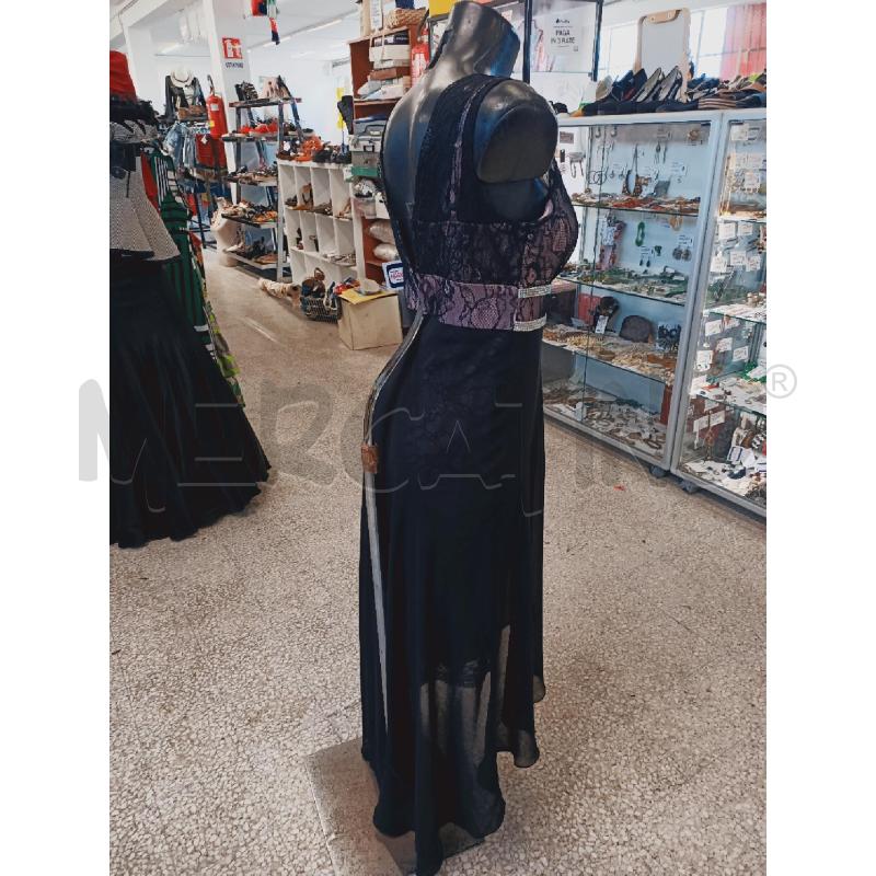 VESTITO DONNA FABIANA FERRI NERO PIZZO ROSA FASCIA STRASS | Mercatino dell'Usato Roma rebibbia 3