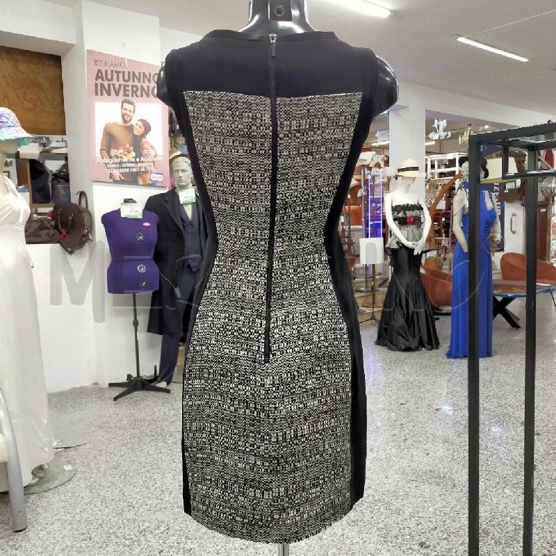 VESTITO DONNA INTREND NERO BORDO/FILI BIANCHI NERI | Mercatino dell'Usato Roma rebibbia 2