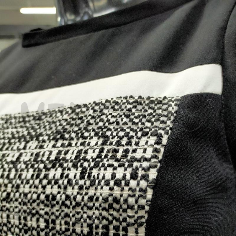 VESTITO DONNA INTREND NERO BORDO/FILI BIANCHI NERI | Mercatino dell'Usato Roma rebibbia 3