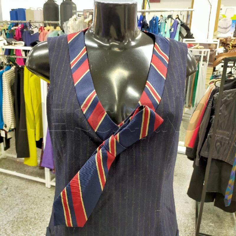 VESTITO DONNA LOVE MOSCHINO CRAVATTA BORDO/BLU RIGHE VERDI | Mercatino dell'Usato Roma rebibbia 4