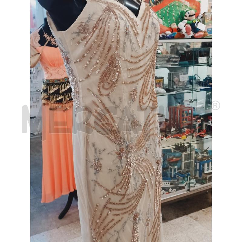 VESTITO DONNA LUCA GIORDANI BEIGE PAGLIETTE CARTELLINATO | Mercatino dell'Usato Roma rebibbia 3