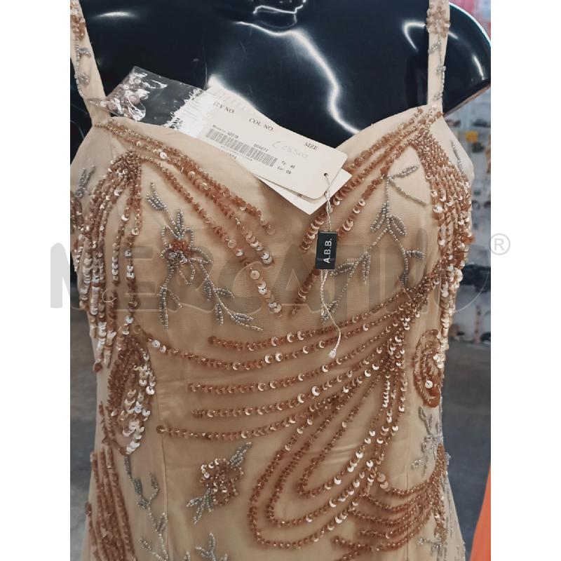 VESTITO DONNA LUCA GIORDANI BEIGE PAGLIETTE CARTELLINATO | Mercatino dell'Usato Roma rebibbia 4