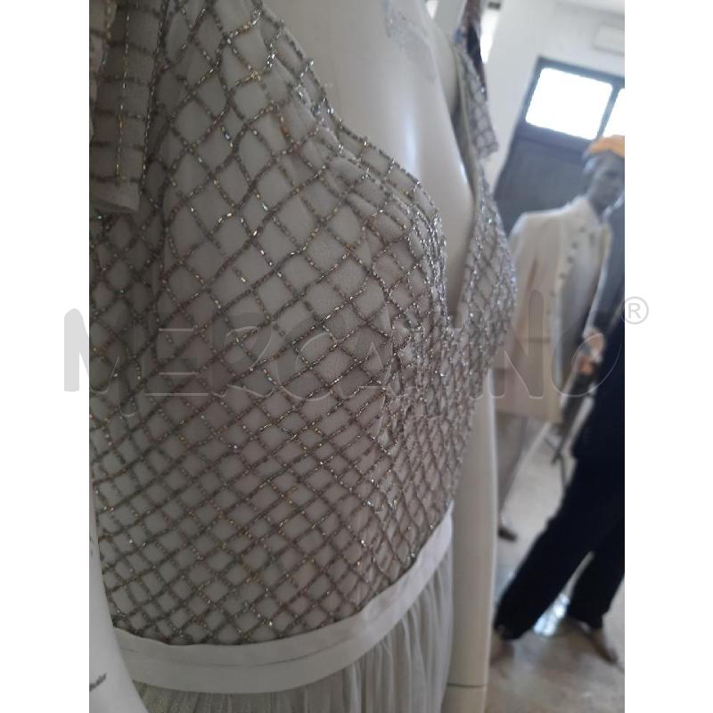VESTITO DONNA NEEDLE&THREAD GRIGIO FREDDO CRISTALLINI | Mercatino dell'Usato Roma rebibbia 3