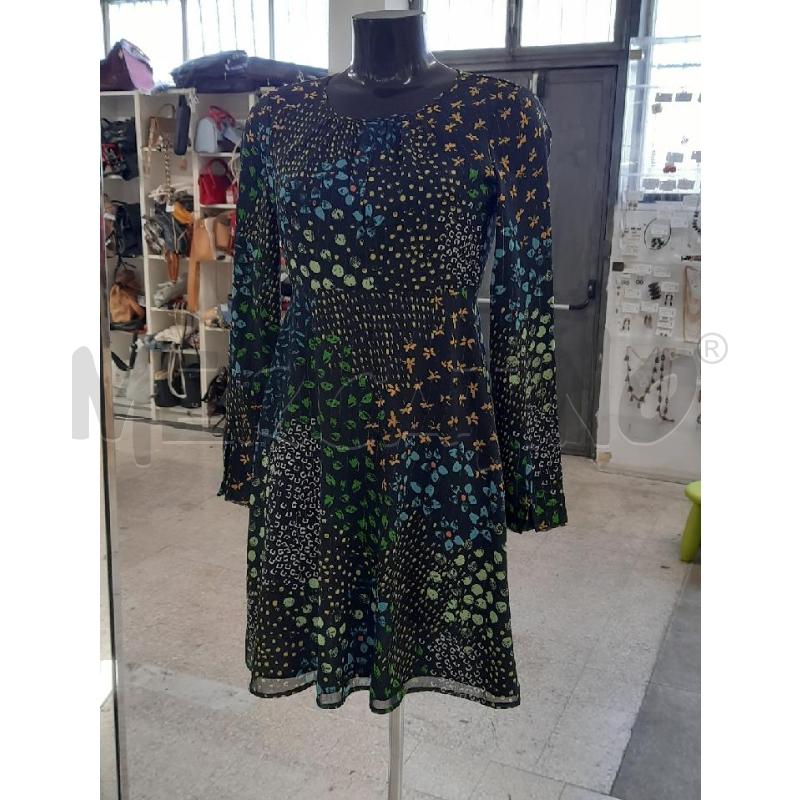 VESTITO DONNA NERO PATRIZIA PEPE VARI DISEGNI VERDI GIALLO | Mercatino dell'Usato Roma rebibbia 1