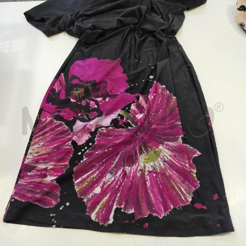 VESTITO DONNA ROBERTO CAVALLI NERO FIORE VIOLA  | Mercatino dell'Usato Roma rebibbia 3