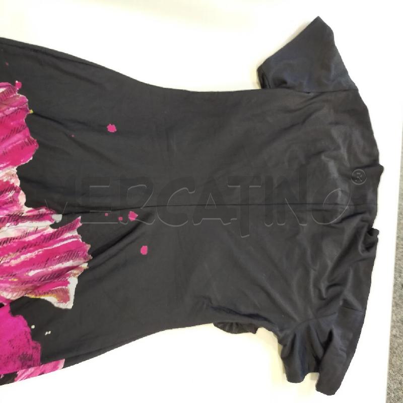 VESTITO DONNA ROBERTO CAVALLI NERO FIORE VIOLA  | Mercatino dell'Usato Roma rebibbia 4