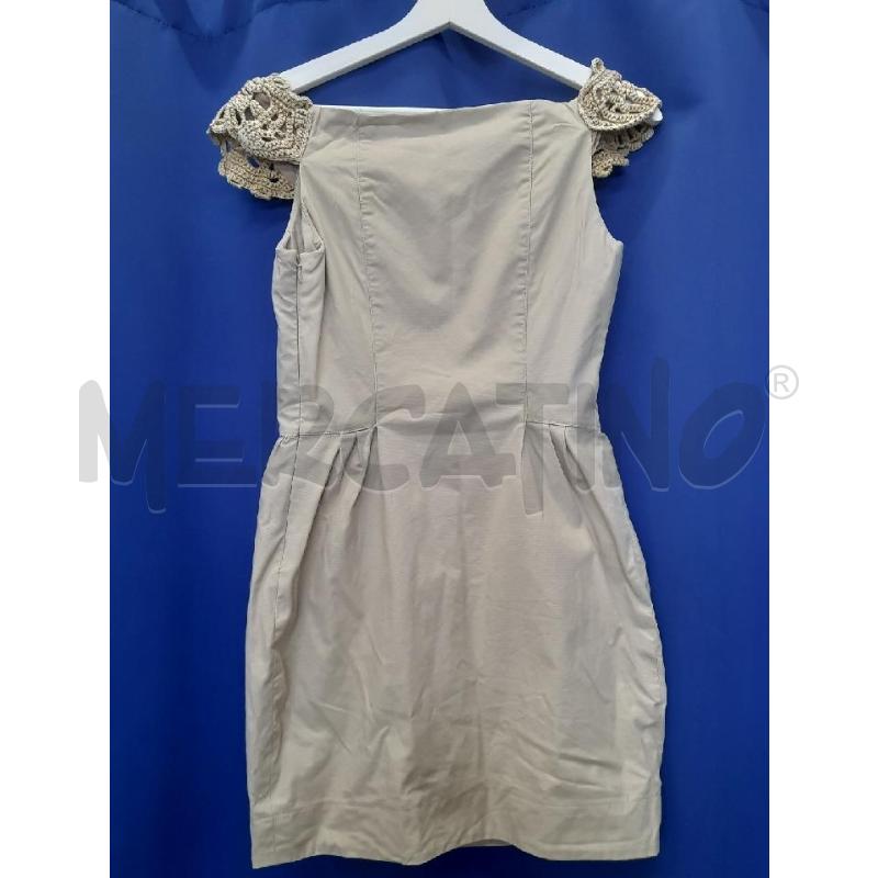 VESTITO DONNA SCERVINO STREET BEIGE SPALLINA RICAMATA  | Mercatino dell'Usato Roma rebibbia 2