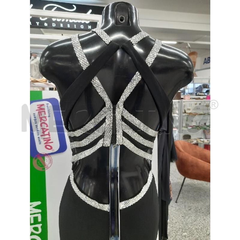 VESTITO ENVIER COUTURE NERO DETT GIOIELLO ARGENTATI TG42  | Mercatino dell'Usato Roma rebibbia 3