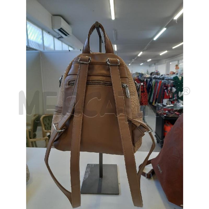ZAINETTO DONNA BEIGE MARRONE STOFFA | Mercatino dell'Usato Roma rebibbia 1