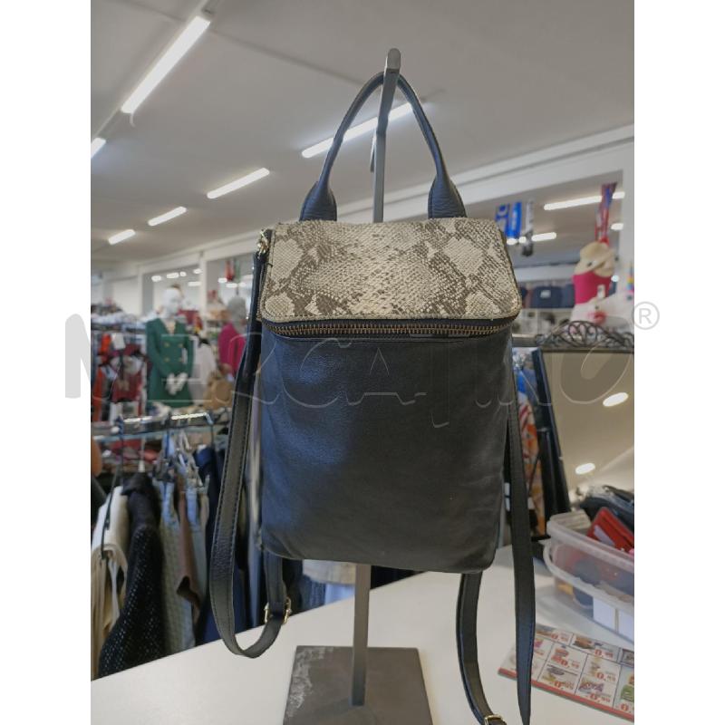 ZAINO DONNA PELLE NERO MARRONE  | Mercatino dell'Usato Roma rebibbia 1