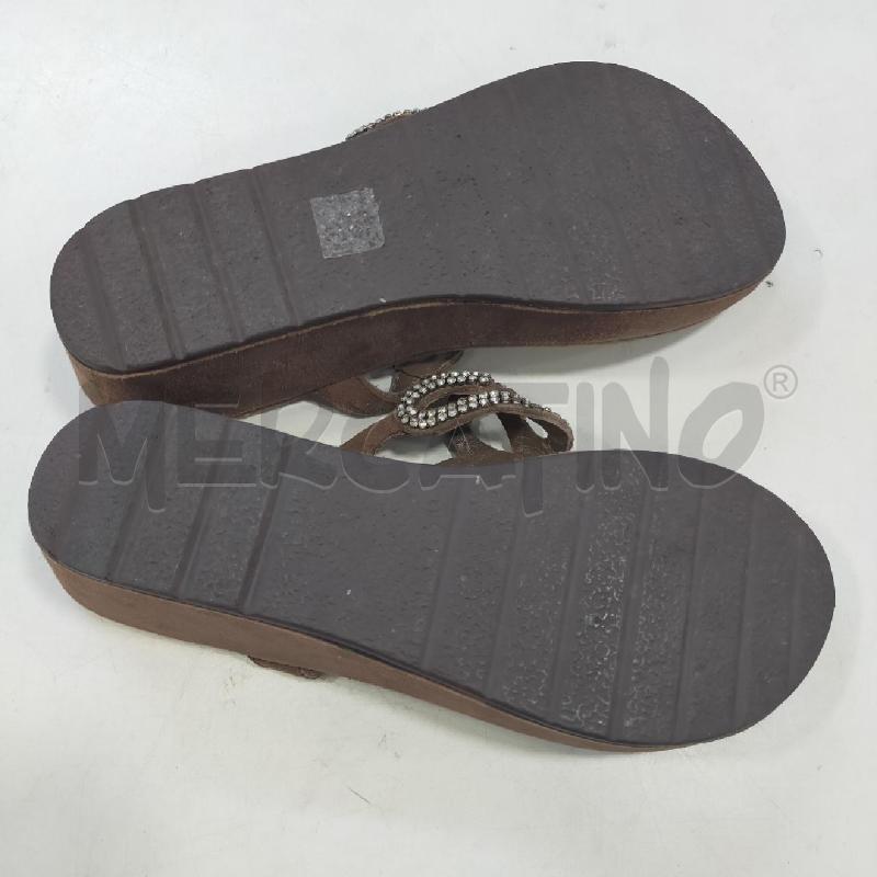 ZEPPA DONNA MARRONE STRASS WALK VERA PELLE  | Mercatino dell'Usato Roma rebibbia 2