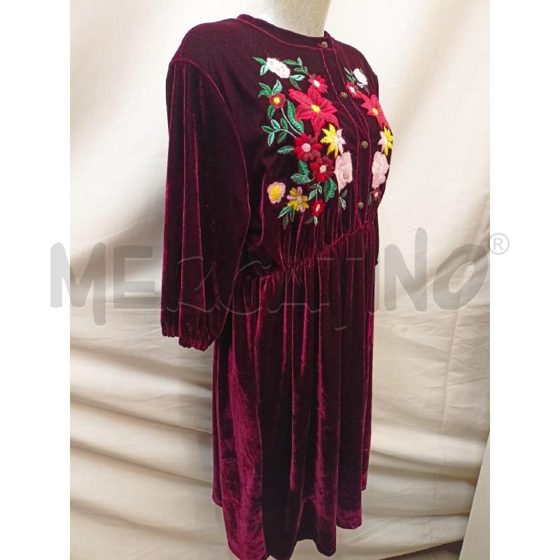 ABITO DONNA CINIGLIA BORDEAUX FIORI PETTO | Mercatino dell'Usato Roma re di roma 2