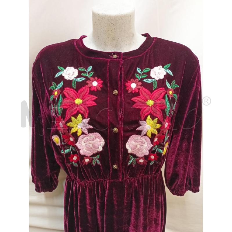 ABITO DONNA CINIGLIA BORDEAUX FIORI PETTO | Mercatino dell'Usato Roma re di roma 4