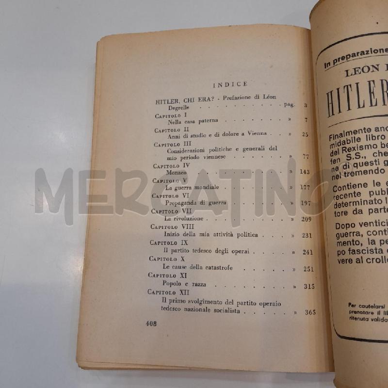 ADOLF HITLER MEIN LEBEN LA MIA VITA SENTINELLA D'ITALIA | Mercatino dell'Usato Roma re di roma 3