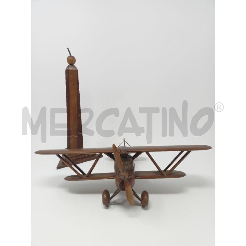 AEREO DA CACCIA MODELLINO EPOCA ANNI 30 LEGNO NOCE BASE TRIANGOLARE   | Mercatino dell'Usato Roma re di roma 3
