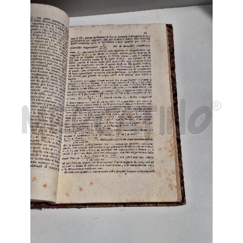 AMANTE ELEMENTI DI ARITMETICA 1841 NAPOLI REALE TIPOGRAFIA DELLA GUERRA | Mercatino dell'Usato Roma re di roma 3