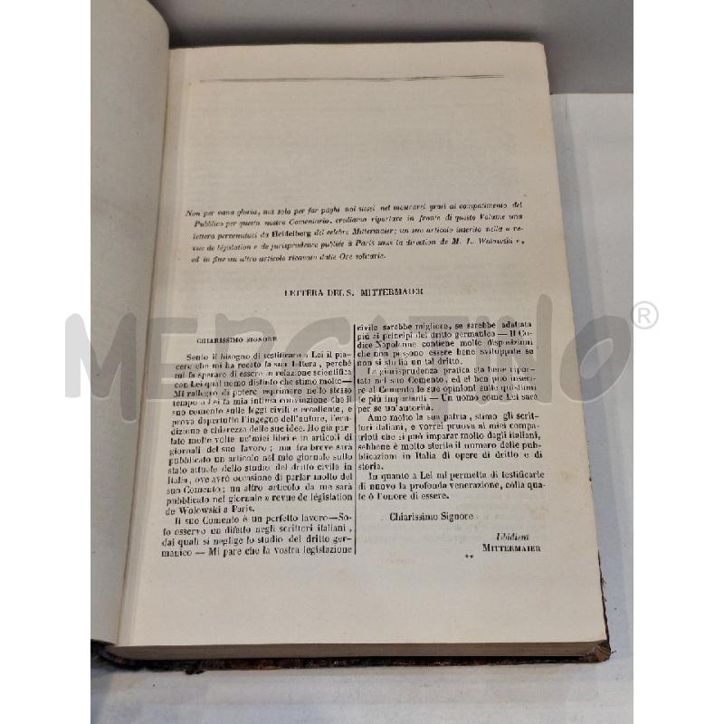 ANNIBALE GIORDANO COMENTO SULLE LEGGI CIVILI DEL REGNO DELLE DUE SICILIE VOL. 6 1854 NAPOLI  | Mercatino dell'Usato Roma re di roma 2