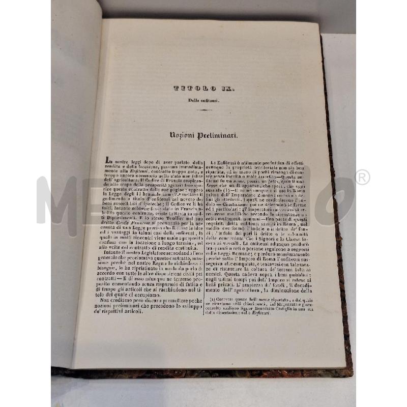 ANNIBALE GIORDANO COMENTO SULLE LEGGI CIVILI DEL REGNO DELLE DUE SICILIE VOL. 7 1855 NAPOLI  | Mercatino dell'Usato Roma re di roma 2