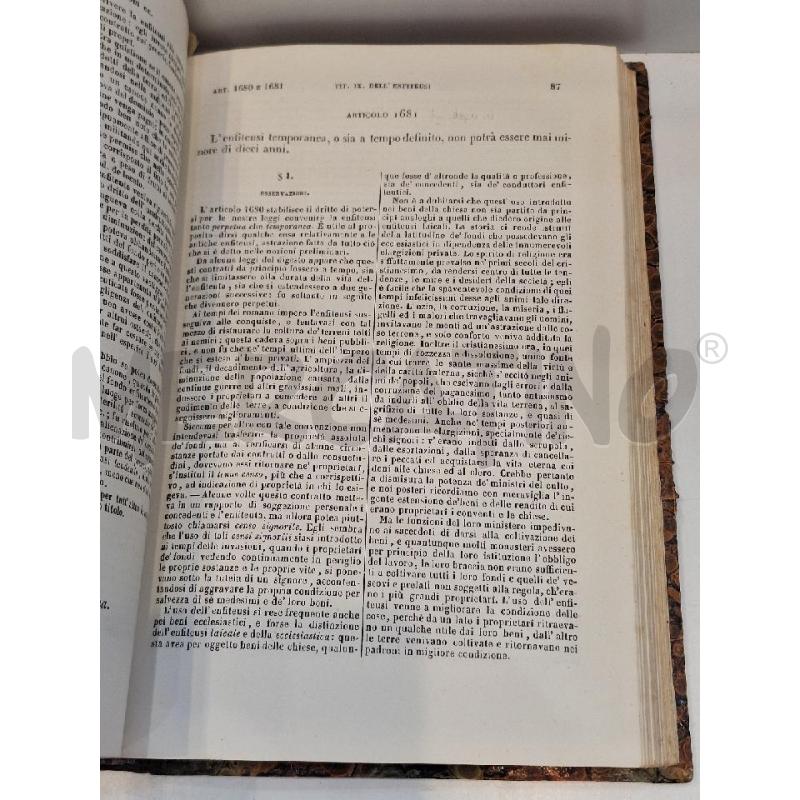 ANNIBALE GIORDANO COMENTO SULLE LEGGI CIVILI DEL REGNO DELLE DUE SICILIE VOL. 7 1855 NAPOLI  | Mercatino dell'Usato Roma re di roma 3