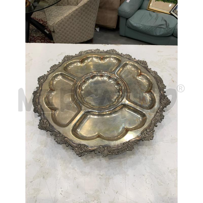 ANTIPASTIERA ALZATA GIREVOLE SILVER PLATED DEC RICCIOLI  | Mercatino dell'Usato Roma re di roma 1