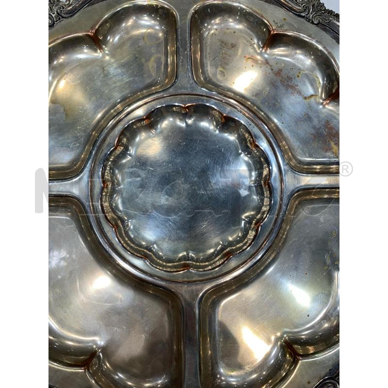 ANTIPASTIERA ALZATA GIREVOLE SILVER PLATED DEC RICCIOLI  | Mercatino dell'Usato Roma re di roma 3
