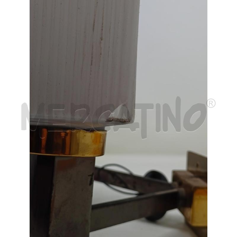 APPLIQUE 2L. ACCIAIO OTTONE PARALUME VETRO SATINATO CUBICO | Mercatino dell'Usato Roma re di roma 4