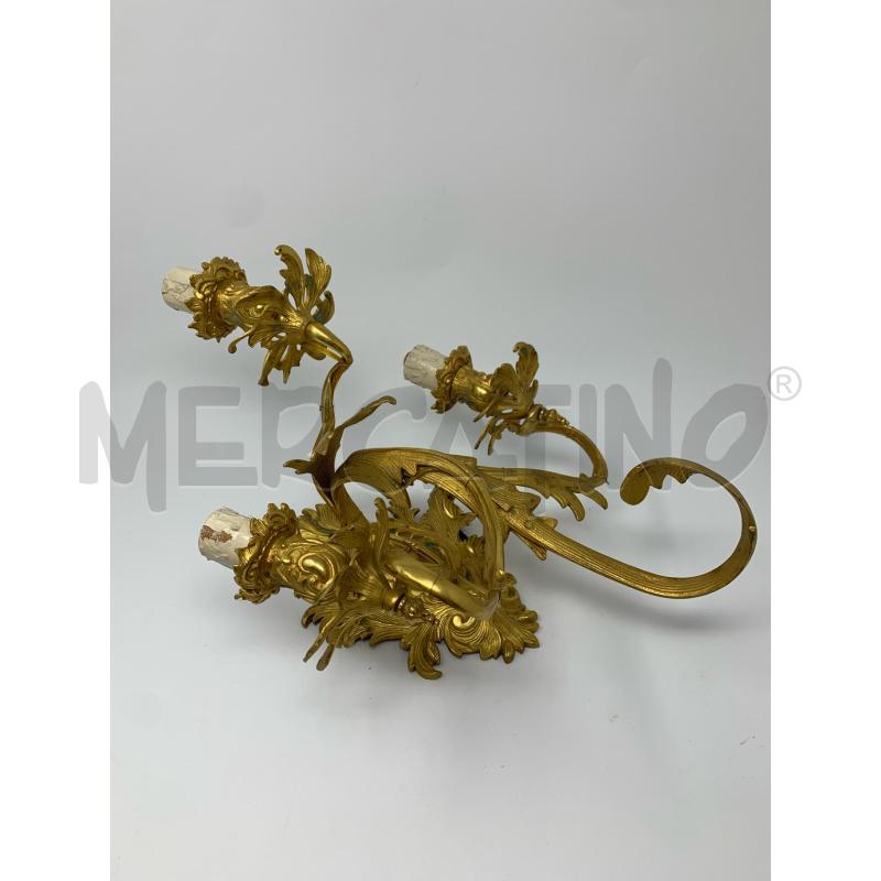 APPLIQUE 3L. BRONZO DORATO RICCIOLI FOGLIE | Mercatino dell'Usato Roma re di roma 1
