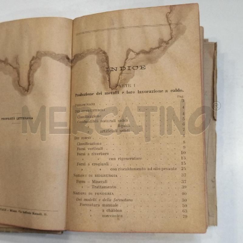 ARPESANI LAVORAZIONE DEI METALLI MANUALI HOEPLI 1921 | Mercatino dell'Usato Roma re di roma 4
