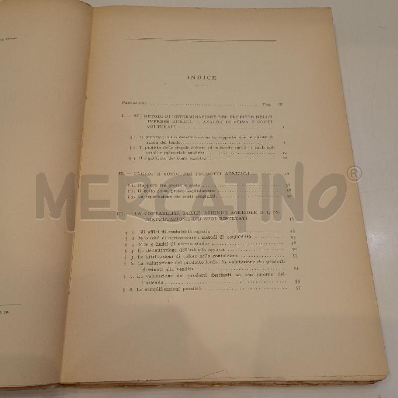 ARRIGO SERPIERI COSTI RENDIMENTI IMPOSTE NELL'AGRICOLTURA 1939 | Mercatino dell'Usato Roma re di roma 3