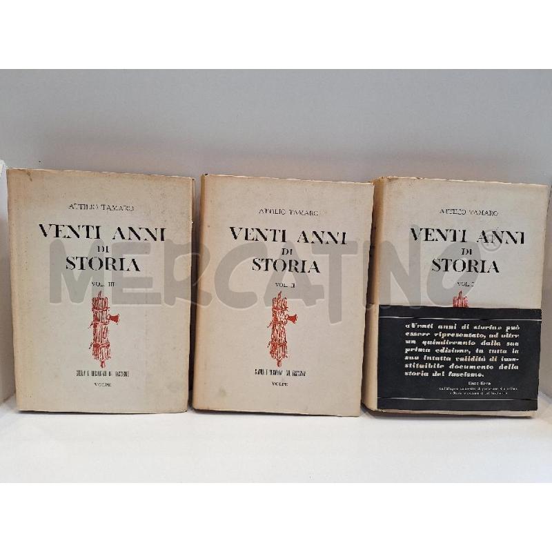 ATTILIO TAMARO VENTI ANNI DI STORIA 3 VOLUMI  | Mercatino dell'Usato Roma re di roma 1