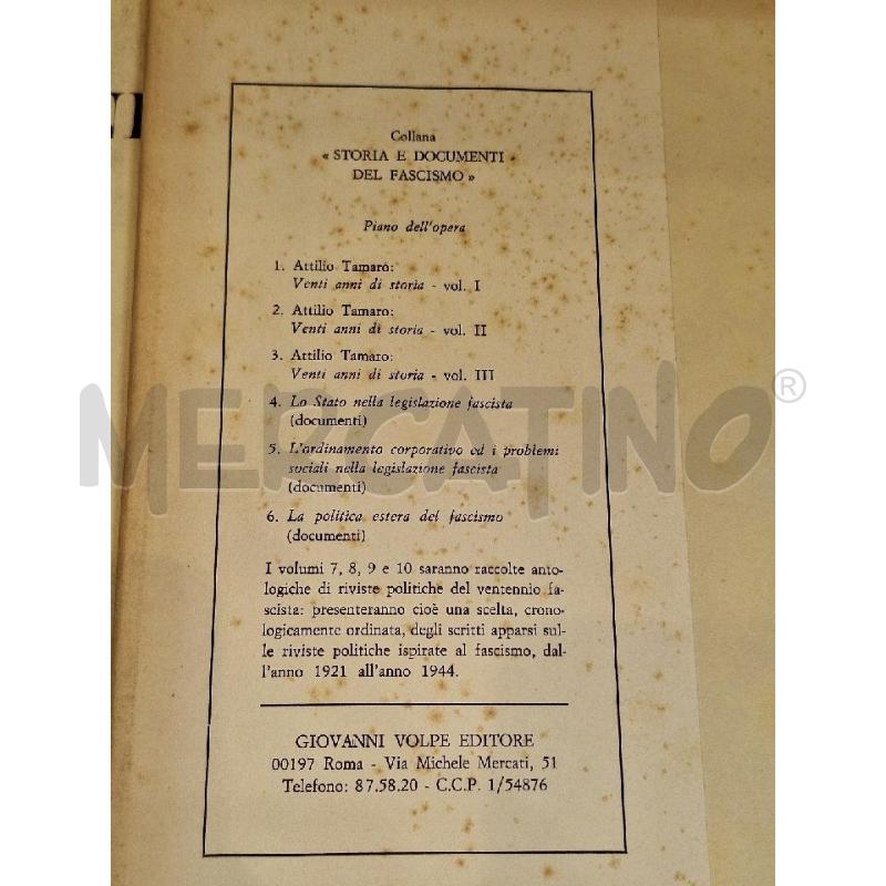 ATTILIO TAMARO VENTI ANNI DI STORIA 3 VOLUMI  | Mercatino dell'Usato Roma re di roma 3
