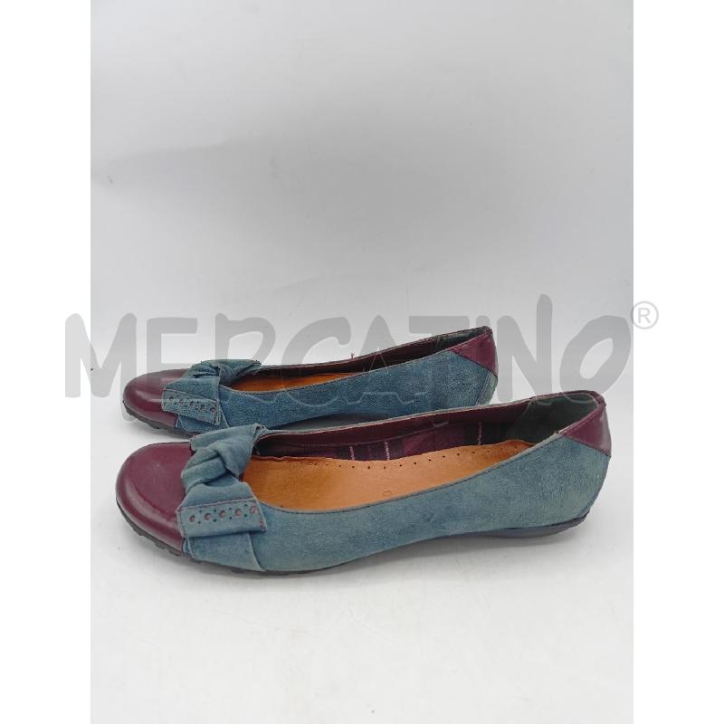 BALLERINA VIC MATIE CAMOSCIO BLU PUNTA ROSSO FIOCCHETTO | Mercatino dell'Usato Roma re di roma 4