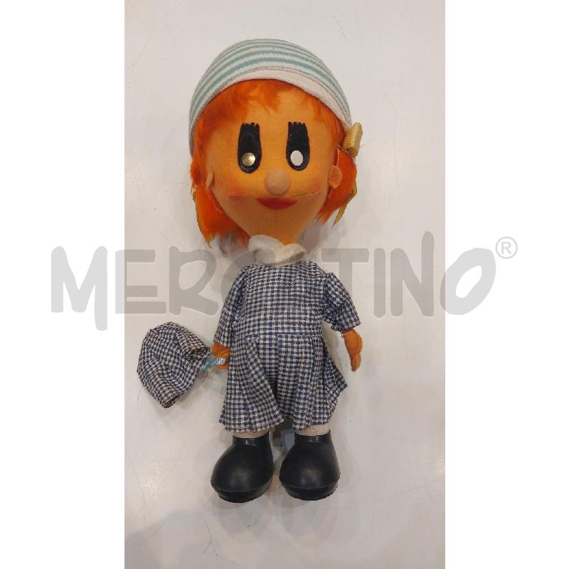 BAMBOLA ANNI 60 TIPO PANNO LENCI PIGIAMA A QUADRETTI BIANCO BLU ALTA 35 CM | Mercatino dell'Usato Roma re di roma 1