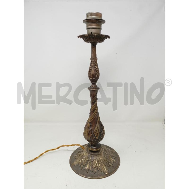BASE LAMPADA BRONZO FOGLIE RILIEVO | Mercatino dell'Usato Roma re di roma 1