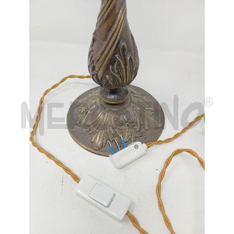 BASE LAMPADA BRONZO FOGLIE RILIEVO | Mercatino dell'Usato Roma re di roma 3