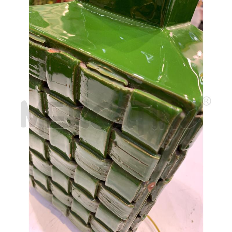 BASE LAMPADA CERAMICA VERDE EFF IMPTRECCIATO | Mercatino dell'Usato Roma re di roma 2