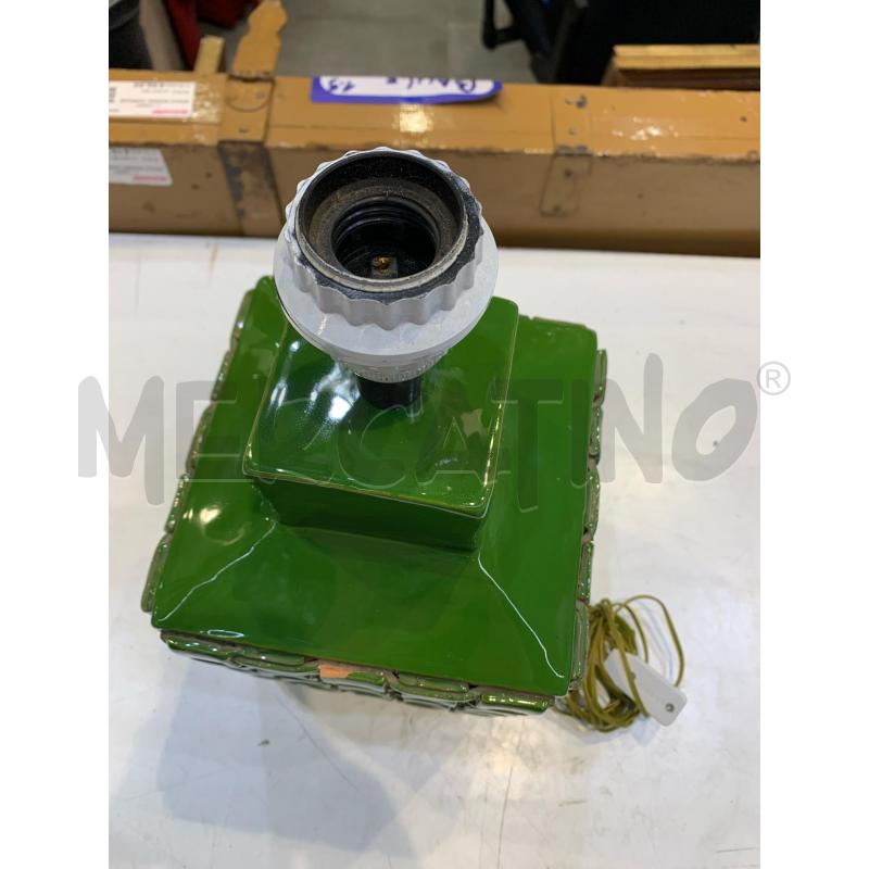 BASE LAMPADA CERAMICA VERDE EFF IMPTRECCIATO | Mercatino dell'Usato Roma re di roma 3