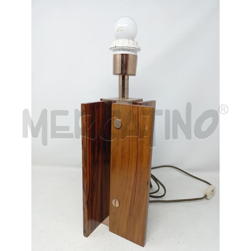 BASE LAMPADA OTTONE LEGNO 4 PALE  | Mercatino dell'Usato Roma re di roma 1