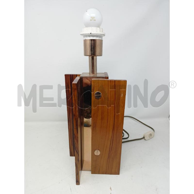 BASE LAMPADA OTTONE LEGNO 4 PALE  | Mercatino dell'Usato Roma re di roma 2