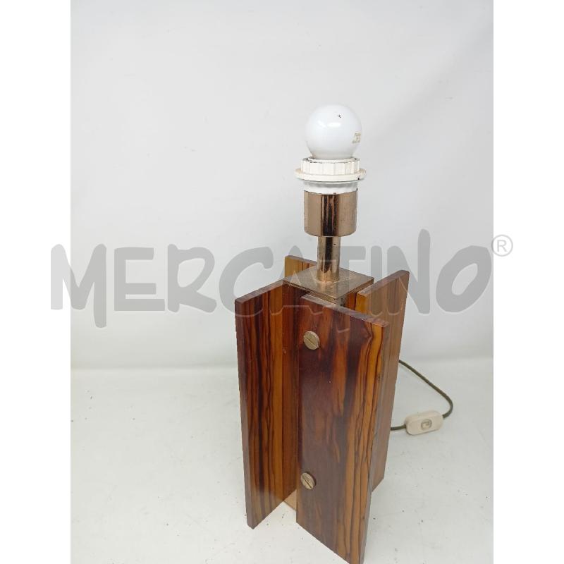 BASE LAMPADA OTTONE LEGNO 4 PALE  | Mercatino dell'Usato Roma re di roma 3