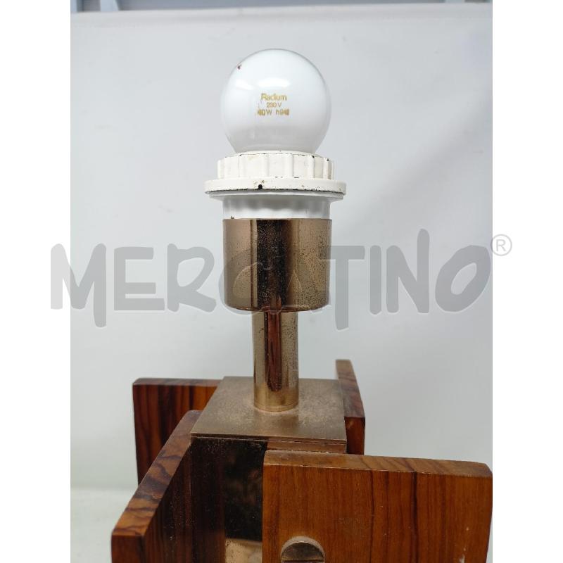 BASE LAMPADA OTTONE LEGNO 4 PALE  | Mercatino dell'Usato Roma re di roma 4