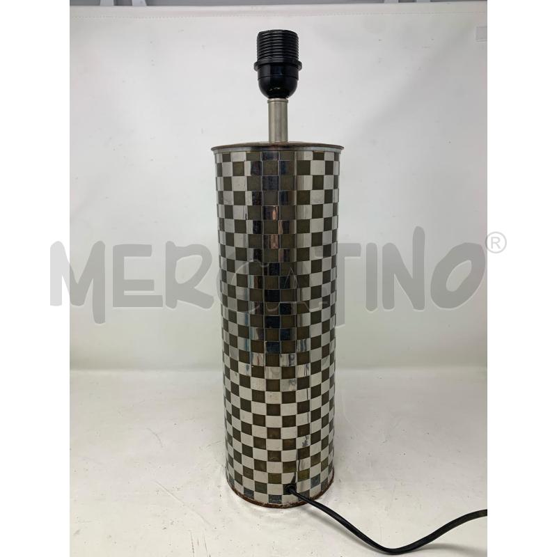 BASE LAMPADA ZARA CILINDRO SCACCHI CROMATI | Mercatino dell'Usato Roma re di roma 1
