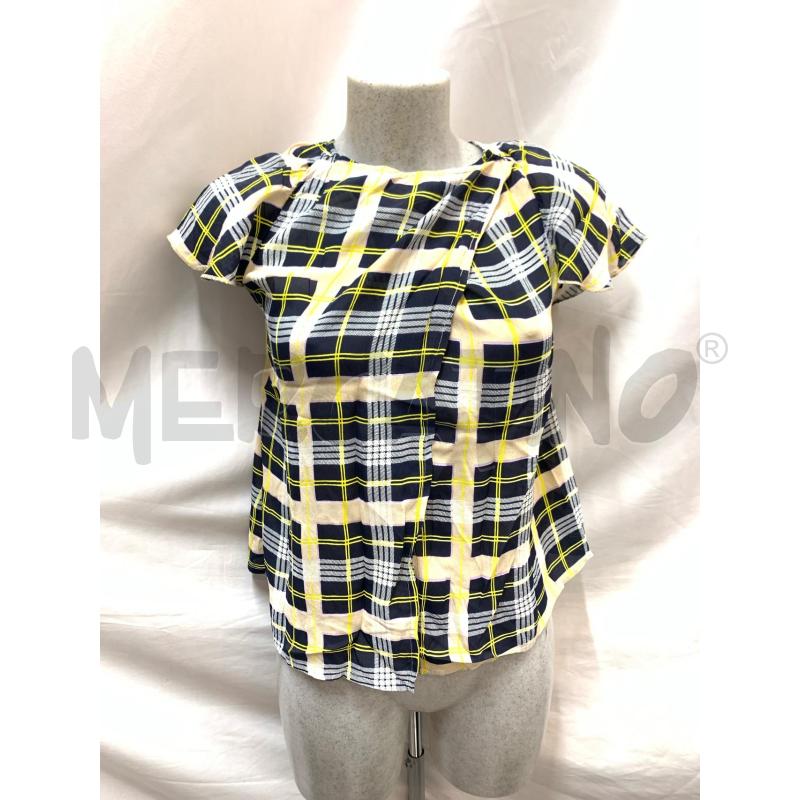 BLUSA ALISY QUADRI BLU GIALLO | Mercatino dell'Usato Roma re di roma 1