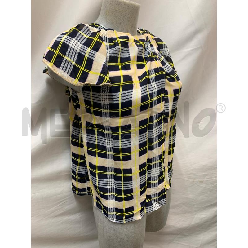 BLUSA ALISY QUADRI BLU GIALLO | Mercatino dell'Usato Roma re di roma 2