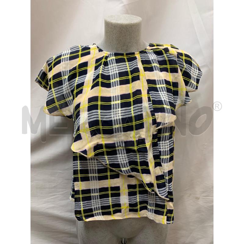 BLUSA ALISY QUADRI BLU GIALLO | Mercatino dell'Usato Roma re di roma 3