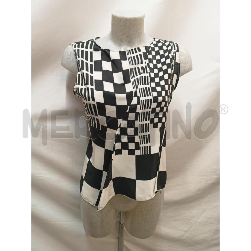 BLUSA DONNA GIANFRANCO FERRE BIANCO NERO GEOMETRIE  | Mercatino dell'Usato Roma re di roma 1